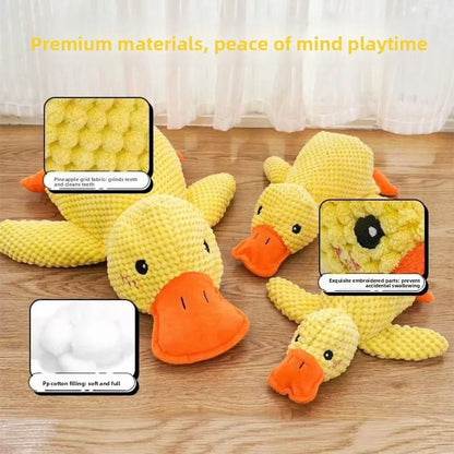 Coisas para Cães Acessórios para Cães Suprimentos para Cães Brinquedo de Pelúcia Calmante de Pato com Apito Durável Companheiro de Sono para Filhotes Presente de Luxo para Pets