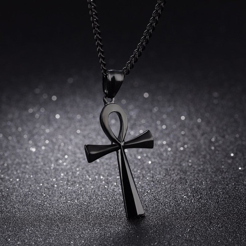 1 Amuleto Pingente Egípcio Ankh Crucifixo Colares Pingentes Aço Inoxidável Símbolo da Vida Colares Cruz Joias