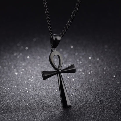 1 Amuleto Pingente Egípcio Ankh Crucifixo Colares Pingentes Aço Inoxidável Símbolo da Vida Colares Cruz Joias