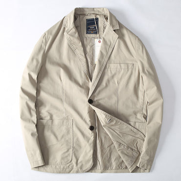 Turkey High Quality 100% Cotton Yarn Washed Breathable Autumn Men's Casual Blazer Suit Light Versatile Suit Coats Citboys Cool