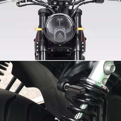 BLALION Mini Motorcycle LED Turn Signal Lights Amber Flashing Light Blinker Turn Signal Lamp 12V Moto Indicator Lamp Accessories