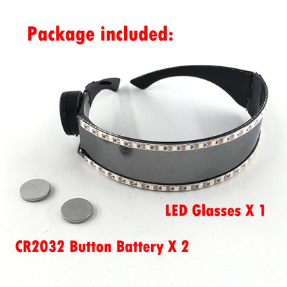 Cyberpunk Futuristic Luminous Glasses Rave Cyber light up Goggles LED glowing visor glasses for EDM music show props