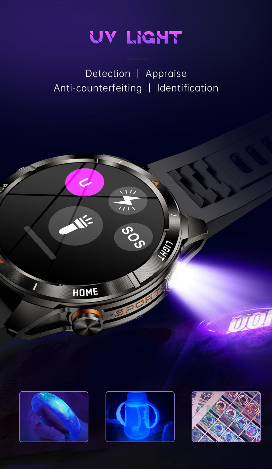 New Outdoor Sport Smart Watch Men 1.46" AMOLED Screen LED Flashlight 515mAh Battery 10ATM Waterproof Bluetooth Call Smartwatch