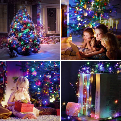 2/5/10/20/30M USB Fairy String Lights LED Sliver Wire Lights With 8 Lighting Modes Remote Control For Bedroom Christmas Decor