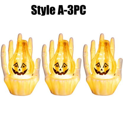 Spooky Atmosphere Decor Halloween Pumpkin Lamp Ghost Hand Light New Prop Eerie Scene Setting Party Decoration Solution