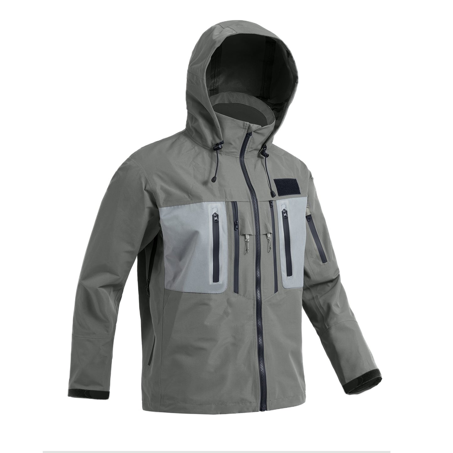 Jaqueta Masculina Impermeável com Capuz para Pesca com Mosca e Caminhada, 3 Camadas, Respirável, Corta-vento, Casaco Hardshell