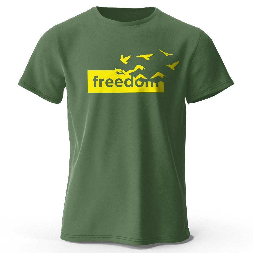 Men's The Freedom Letter Printed T-Shirt 100% Cotton Oversized Funny Graphic Tees for Men Women Summer Tops