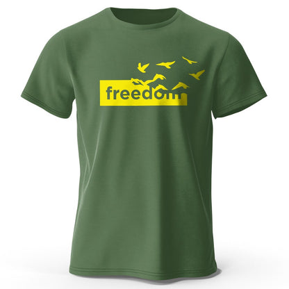 Men's The Freedom Letter Printed T-Shirt 100% Cotton Oversized Funny Graphic Tees for Men Women Summer Tops