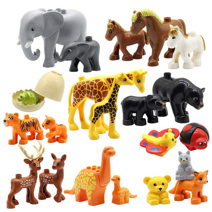 Grandes Blocos de Montar Animais Acessórios Compatíveis com Conjuntos de Tijolos de Zoo Dinossauro Criatividade Brinquedos DIY para Crianças Presente