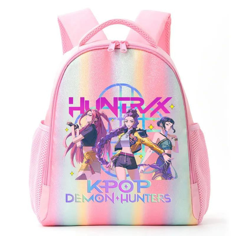 Mochila de Caçadores de Demônios KPop Estampa de Desenho Animado Anime Bolsas de Ombro para Estudantes Organizador de Papelaria Grande Capacidade Presentes de Volta às Aulas