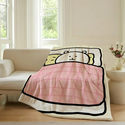 Cartoon cute  Joke Bear Blanket For Sofa Office Bed Plane Travel Sleep Read Relax Camping Soft And Warm