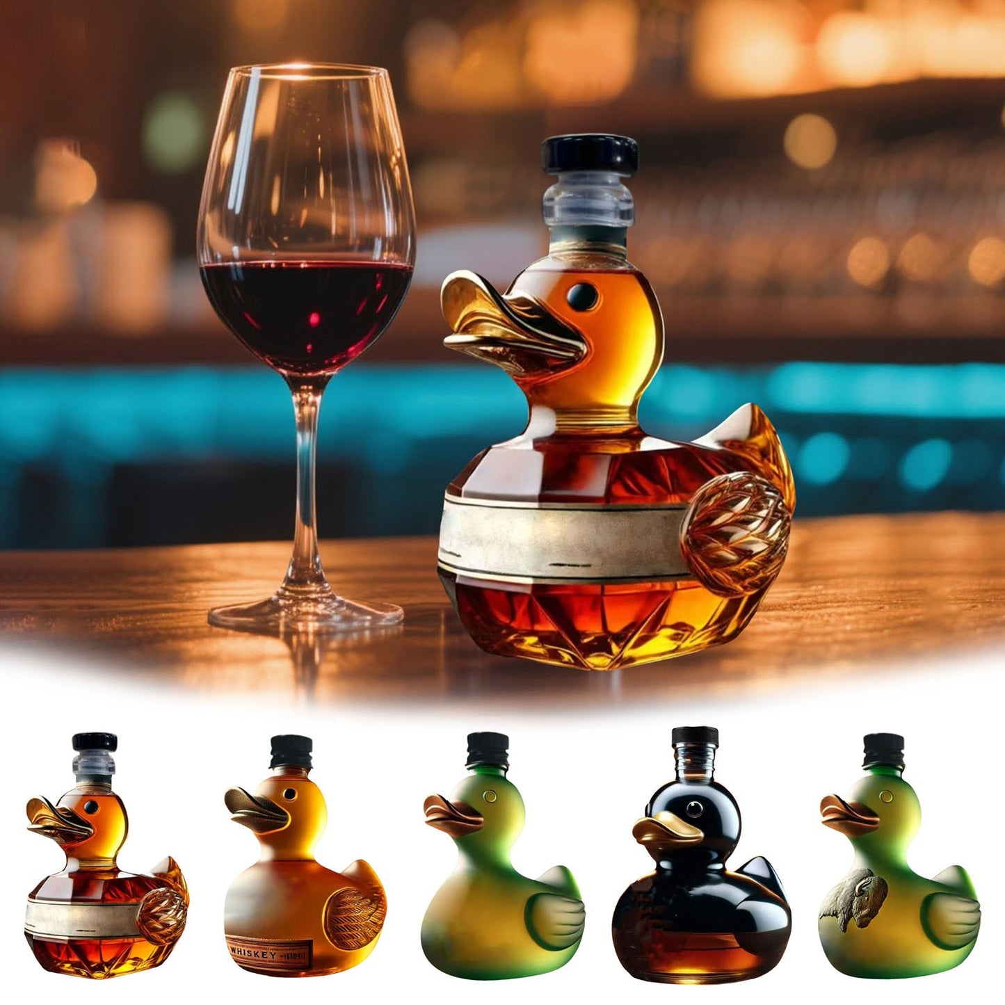 Suportes para Vinho de Cozinha Pato Engraçado Garrafa 10 oz Copos de Uísque Gravados Copos para Homens Copos de Degustação Mini Pato Criativo