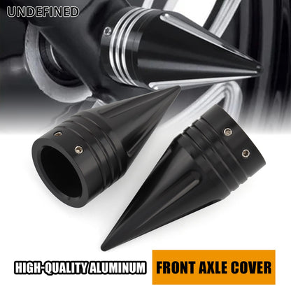 2 Peças Capas de Porca do Eixo Dianteiro CNC de Alumínio Preto/Cromado para Harley Sportster 883 1200 Dyna Touring Softail