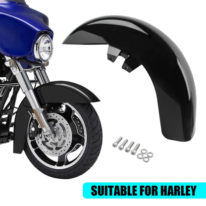 Para-lama dianteiro de plástico ABS preto vívido para motocicleta Harley Touring Road Electra Street Glide 1989-2013