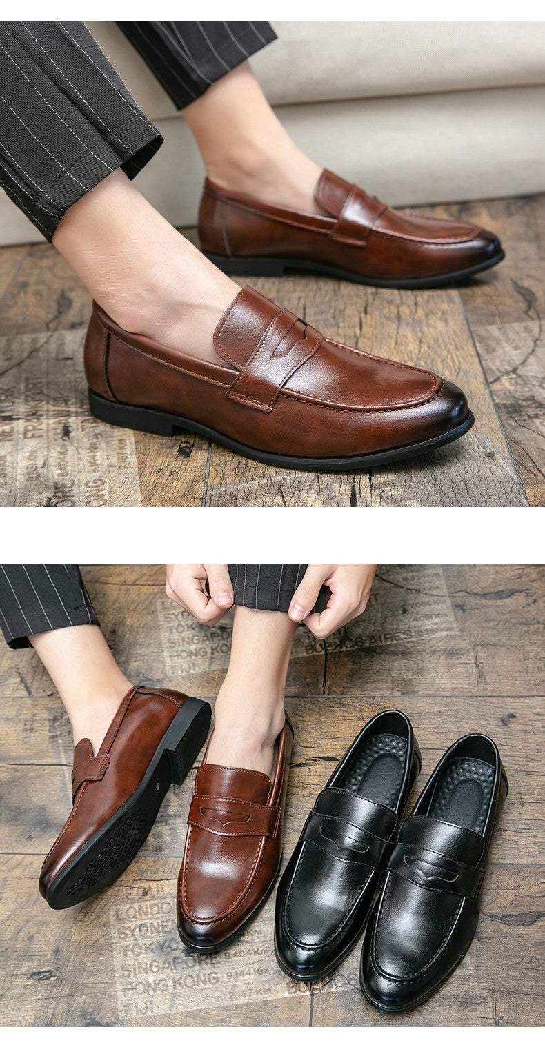 Men's Dress Shoes Trend Casual Business Leather Shoes For Men Classic Slip On Formal Social Wedding Leather Shoes Men Loafers