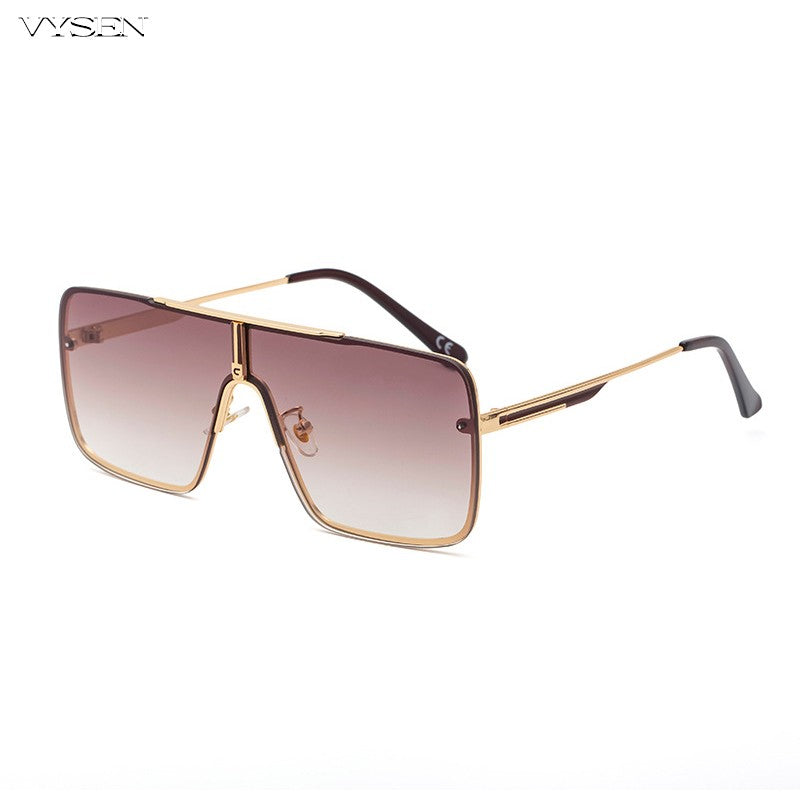 Óculos de sol quadrados oversized para homens, armação grande, 2025, design de marca de luxo, armação de metal, óculos de sol masculinos, óculos retrô