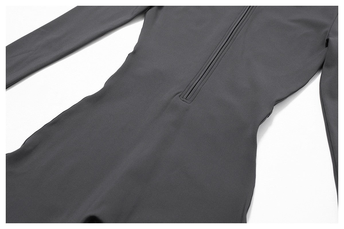 Women's Long Sleeved One-piece Sportswear Zipper Yoga Rompers Gym Jumpsuits Workout High-intensity Skin-tight Fitness Garment