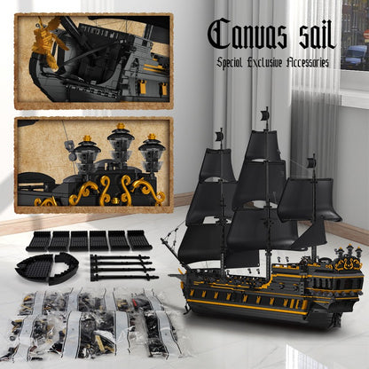 Mould King 13186 Pirate Ship Toys The Big Black Pearl Building Block Assembly Pirate Ship Brick Set Kids Christmas Gift