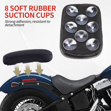 For Universal Motorcycle Seat Cover, 8 Purple Suction Cups Diamond Pattern Black PU Leather Non-Slip Comfort Cushion