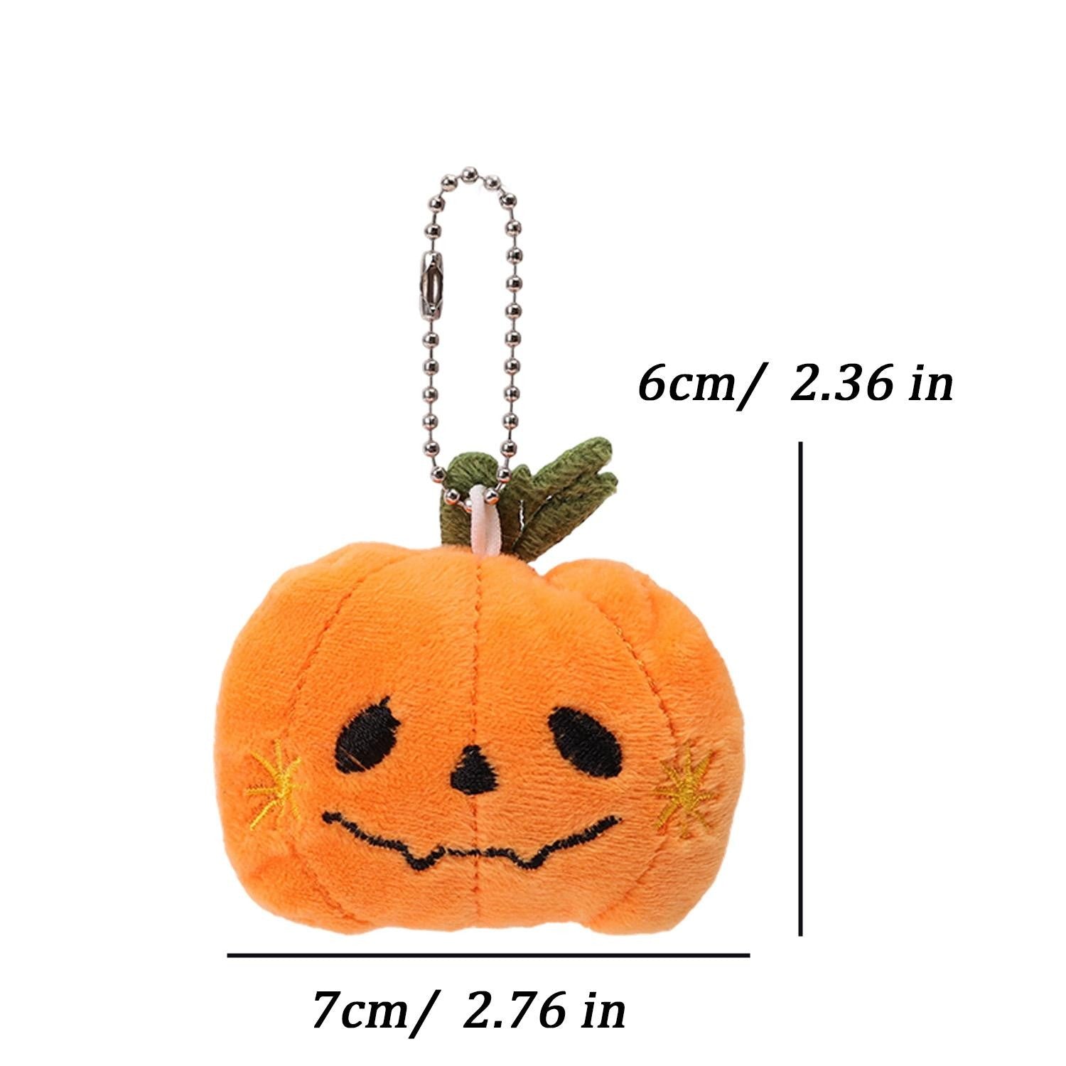 Funny Halloween Plush Keychain Pumpkin Head Kawaii Cartoon Plush Pendant Decoration Soft Furry Bag Pendant Gift Giving