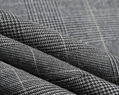 2024 Men's Checkered Business Casual Suit Two-Piece Set Polyester Wedding Trend Handsome Boutique Suit + Trousers