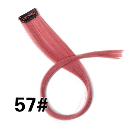 Alileader Aplique de Cabelo Extensão com Clip 57 Cores Ombre Liso Extensão de Cabelo com Clip em Apliques Peças de Cabelo de Fibra de Alta Temperatura