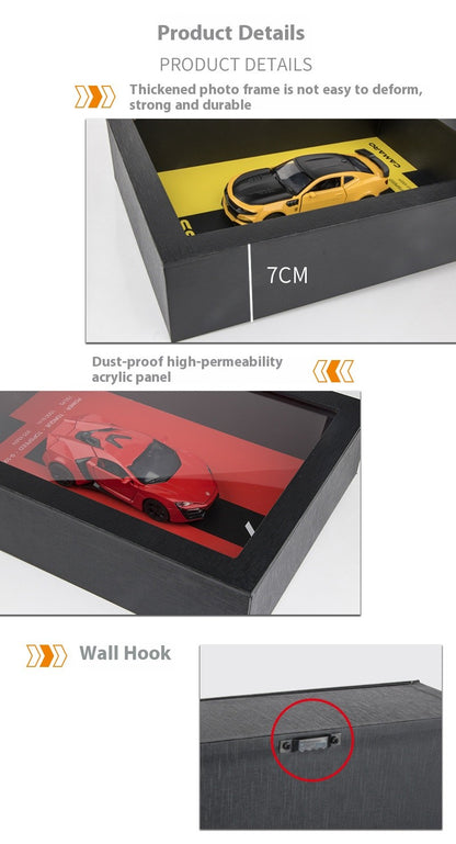 1/32 Versão Porta-retrato Liga de Metal Modelo de Carro Esportivo Simulação Carro de Corrida 3D Pintura de Parede Coleção Presentes Infantis Decoração