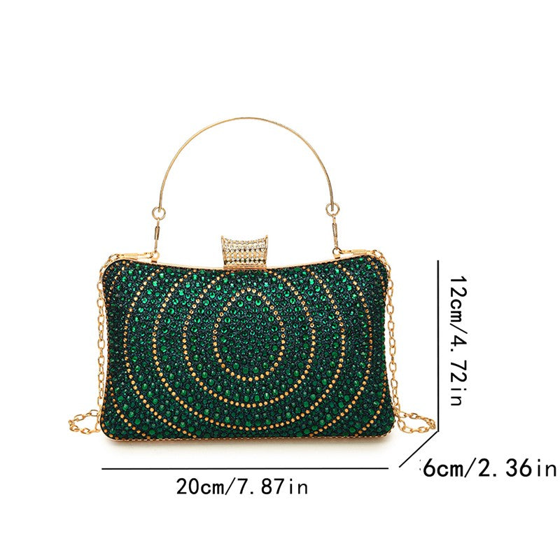 Luxury Women's Evening Bag Sparkling Rhinestone Handbag Fashion Chain Crossbody Bag Elegant Wedding Dress Party Banquet Clutch