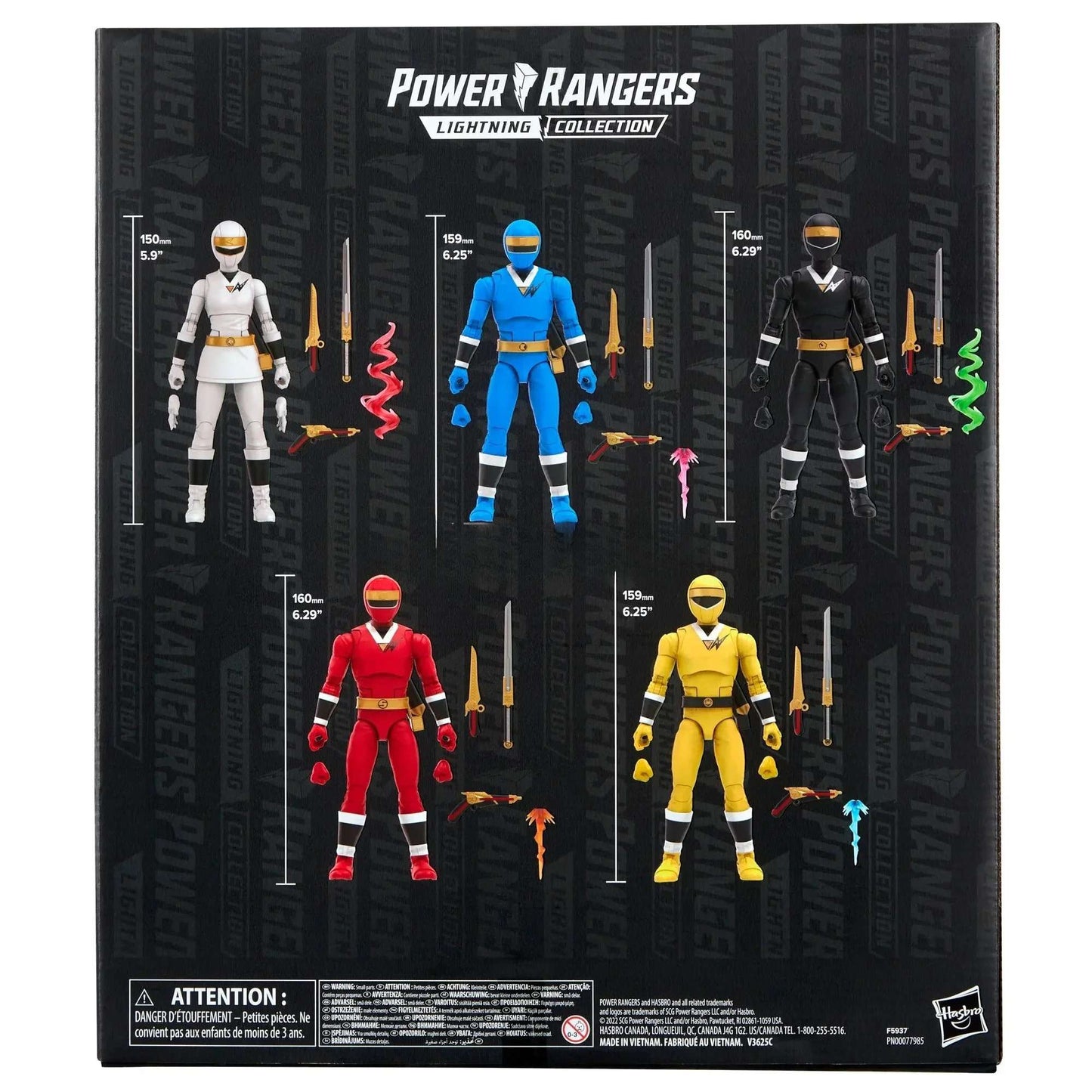 Hasbro Power Rangers Lightning Collection Pacote com 5 Figuras de Ação 6 Polegadas Alien Rangers 15 ACESSÓRIOS 5 Efeitos de Explosão Presente F5937