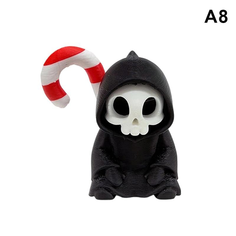 Hot Gothic Grim Reaper Figurines, Cute Skeleton Desk Decor, Skeleton Statue, Spooky Small Halloween Ornament, Halloween Gift