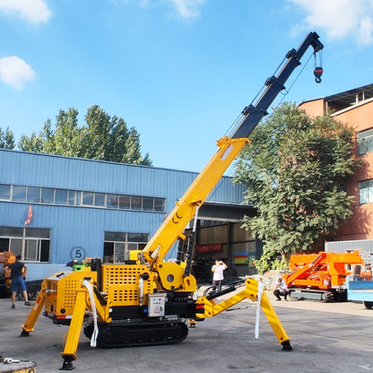 CE EPA Engine 3 Ton Spider Crane Full Hydraulic Telescopic Boom Mini Crawler Mobile 360° Rotating Spider Crane