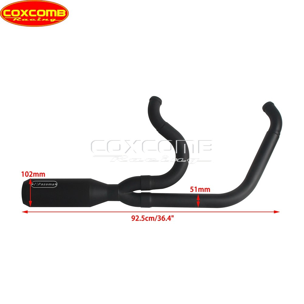 44-51mm Head Pipe Exhaust Pipe Motorcycle Complete Exhaust Muffler System For Harley Street Bob FXBB FXBBS Low Rider S ST Pazoma