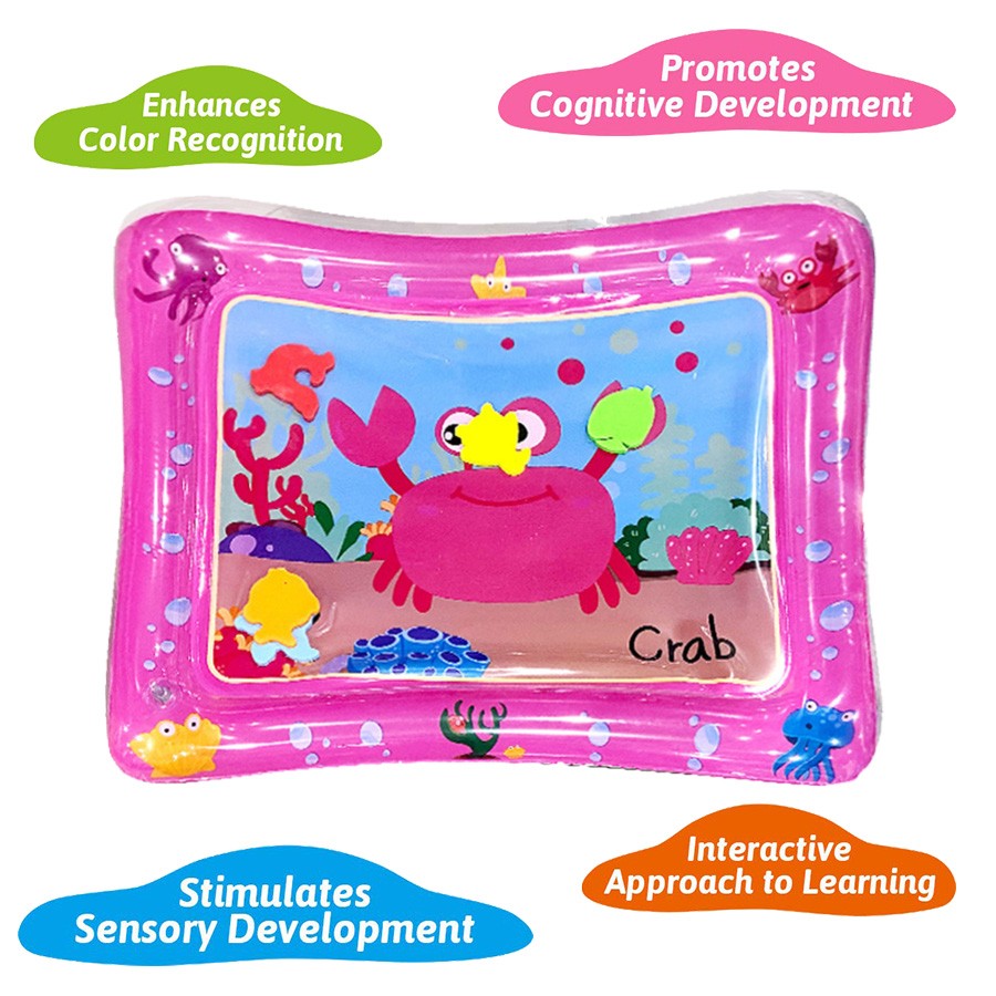 Tapete de Água Inflável para Bebês Almofada de PVC para Tempo de Bruços Infantil Tapete Aquático para Crianças Brinquedos de Atividades de Desenvolvimento para Educação Precoce