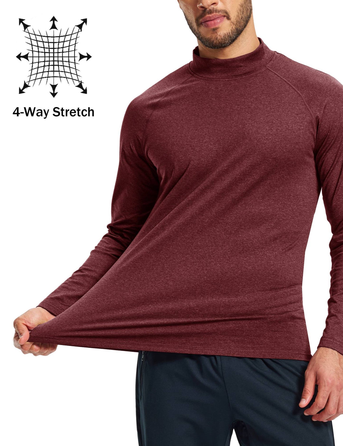 TACVASEN Men's Thermal Shirts Long Sleeve Micro-fleece Fleece Lined Base Layer Undershirts Athletic Warm Winter Workout Top