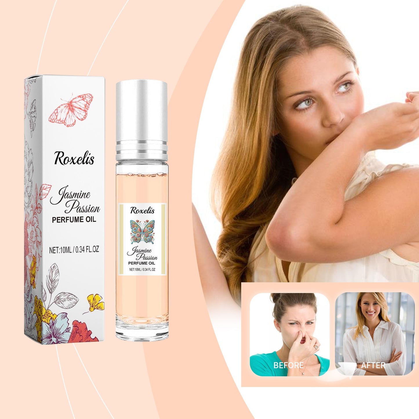 Roxelis Ball Jasmine Perfume Last Fragrance Portable Perfume Charming Charm Perfume Pheromone Fragrance Perfume Charm Fragrance