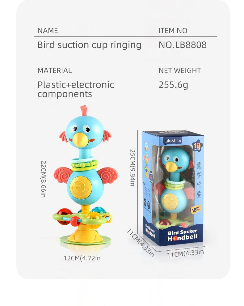 Chocalho de Bebê para Cadeira de Alimentação com Ventosa, Brinquedos Giratórios para Bebês, Brinquedo Interativo para Bandeja de Bebê, Presente de Recém-nascido para Crianças