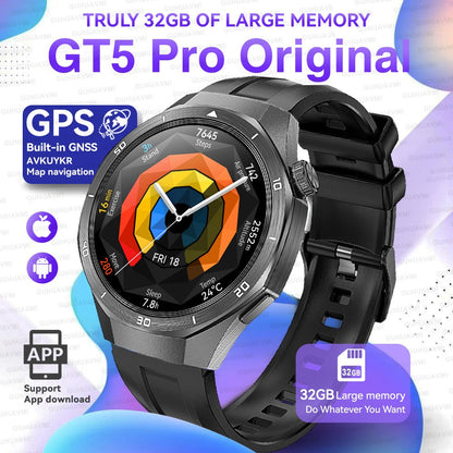 GT5 Pro Smart Watch Global Version 32GB Memory GPS navigation NFC Music Video play Call Titanium alloy Waterproof Smartwatch 5