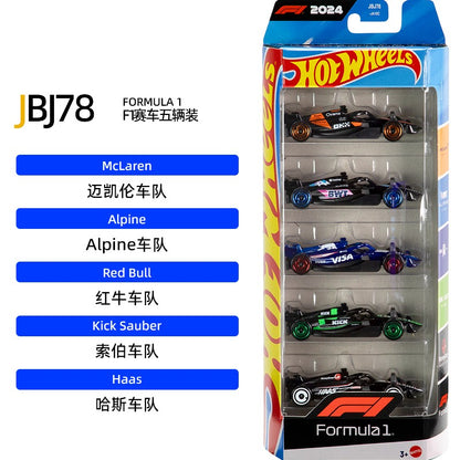 Hot Wheels Mattel F1 Carros Modelo 5 Peças McLaren Red Bull Racing Diecast Estojo C Oracle Carro Personalizado Liga Brinquedo Infantil Presente de Aniversário