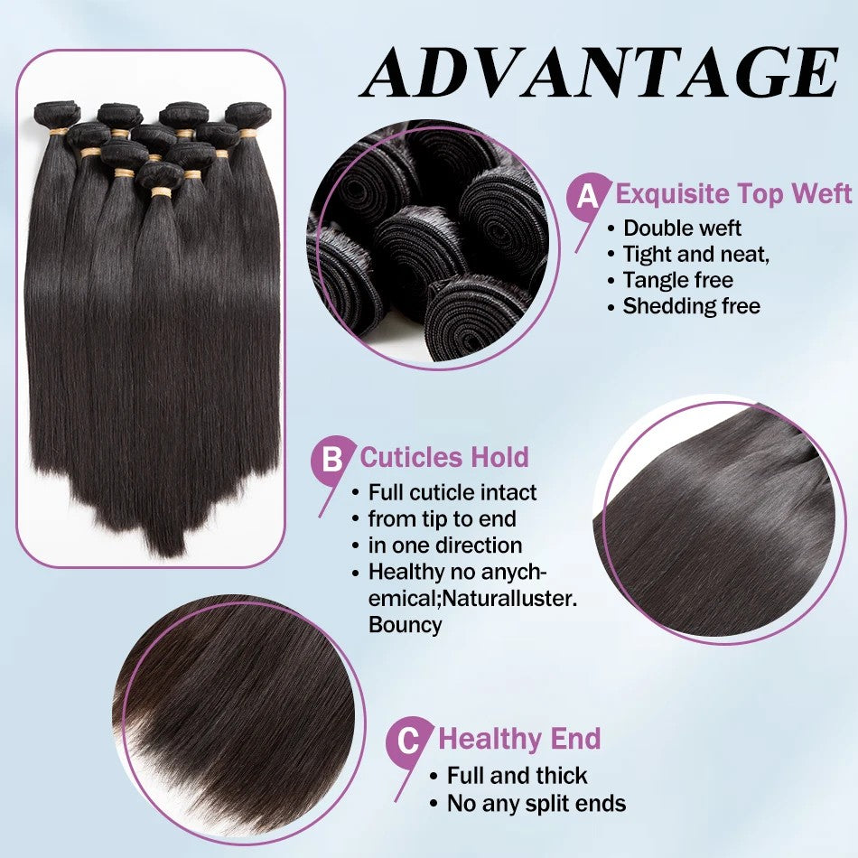 Rosabeauty 30 32 40 Polegadas Pacotes 1 2 3 4 5 Liso Osso Brasileiro Cabelo Humano Remy Pacotes Extensões Tissage Para Mulheres