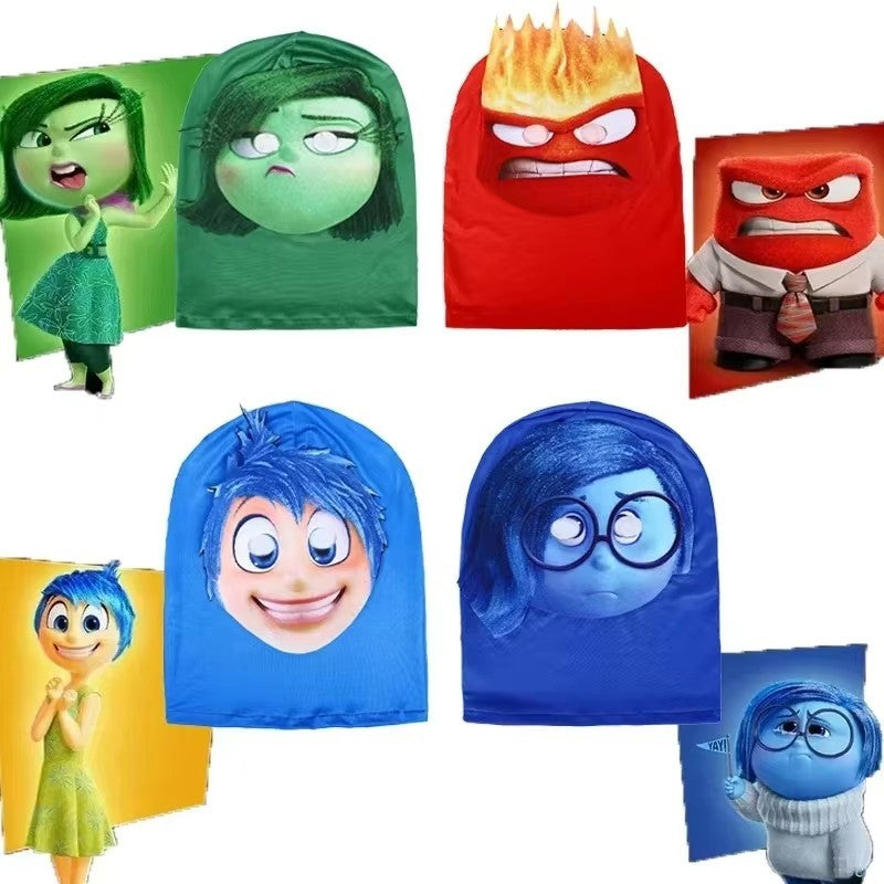 2025New Anime MovieInside Out 3D Printed Joy Disgust Anger Sadness Cosplay Costume Headgear Halloween PartyGame Mask Gift