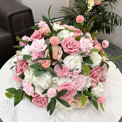 30-70cm Artificial White Rose Flower Ball, Wedding Reception Table Centerpieces, Floral Arrangement for Party Event Decor