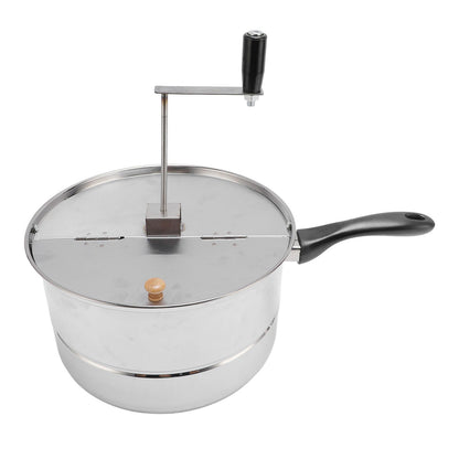 Stovetop Popcorn Maker Stainless Steel Popcorn Popper with Hand Crank Popcorn Pot for Gas Electric Heating