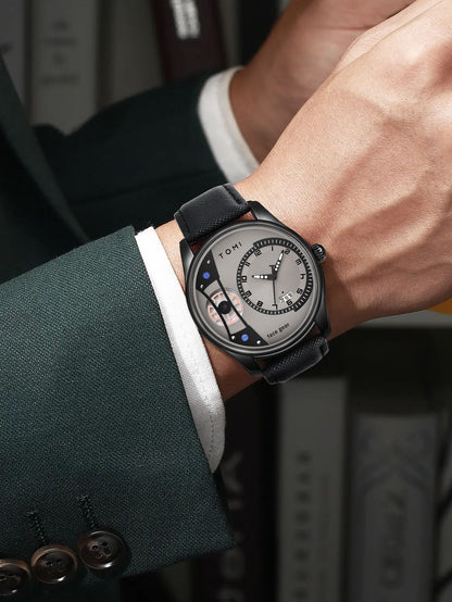 TOMI Set Gift Box for Men's Minimalist Business Quartz Watch Luxury Versatile Double Strap Detachable Watch Festival Gift