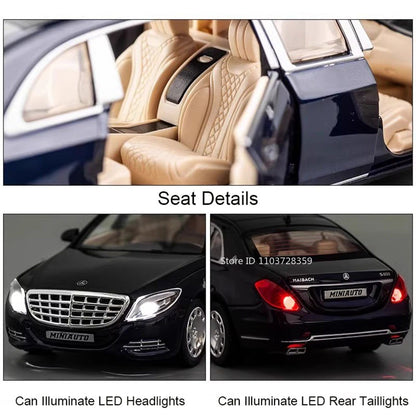1:32 S650 C260 Modelo de Carro de Brinquedo em Miniatura Liga Fundida com Som Luz Portas Abertas Veículo de Simulação de Fricção Brinquedos para Presentes de Meninos