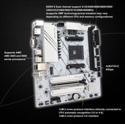 Placa-mãe B550M Gaming ARGB M-ATX, AMD AM4 Séries 4000 e 5000, 2 slots DDR4 64G