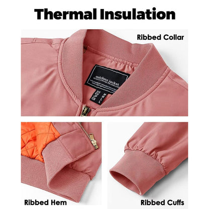 MAGCOMSEN Men's Aviator Jackets Thick Warm Orange Lining Bomber Jackets Fall Winter Casual Windproof Coats