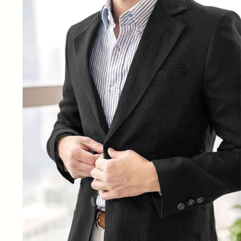 Summer Linen Casual Breathable Men's Lightweight Breathable Slim-Fit Blazer Vintage Italian Style Trendy