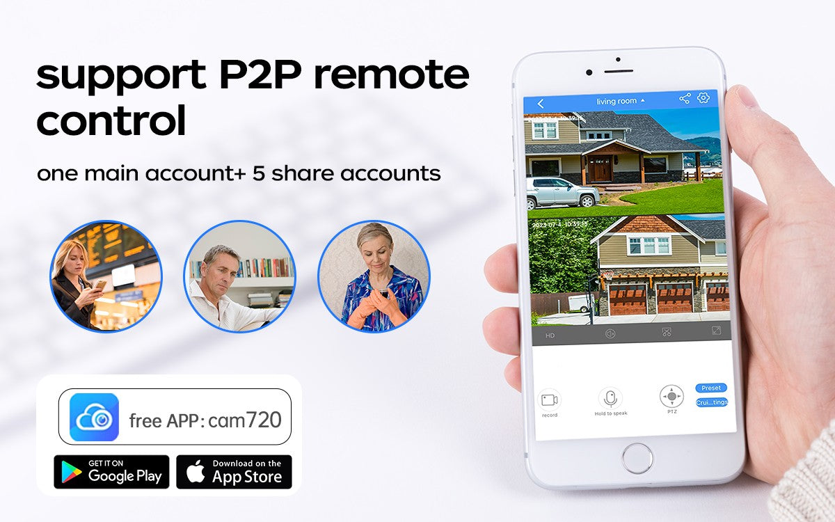 Jooan 1080P Outdoor Wifi IP Camera CCTV Surveillance Camera Waterproof Mini Camera 5 X Zoom Color Night Smart Home Baby Monitor