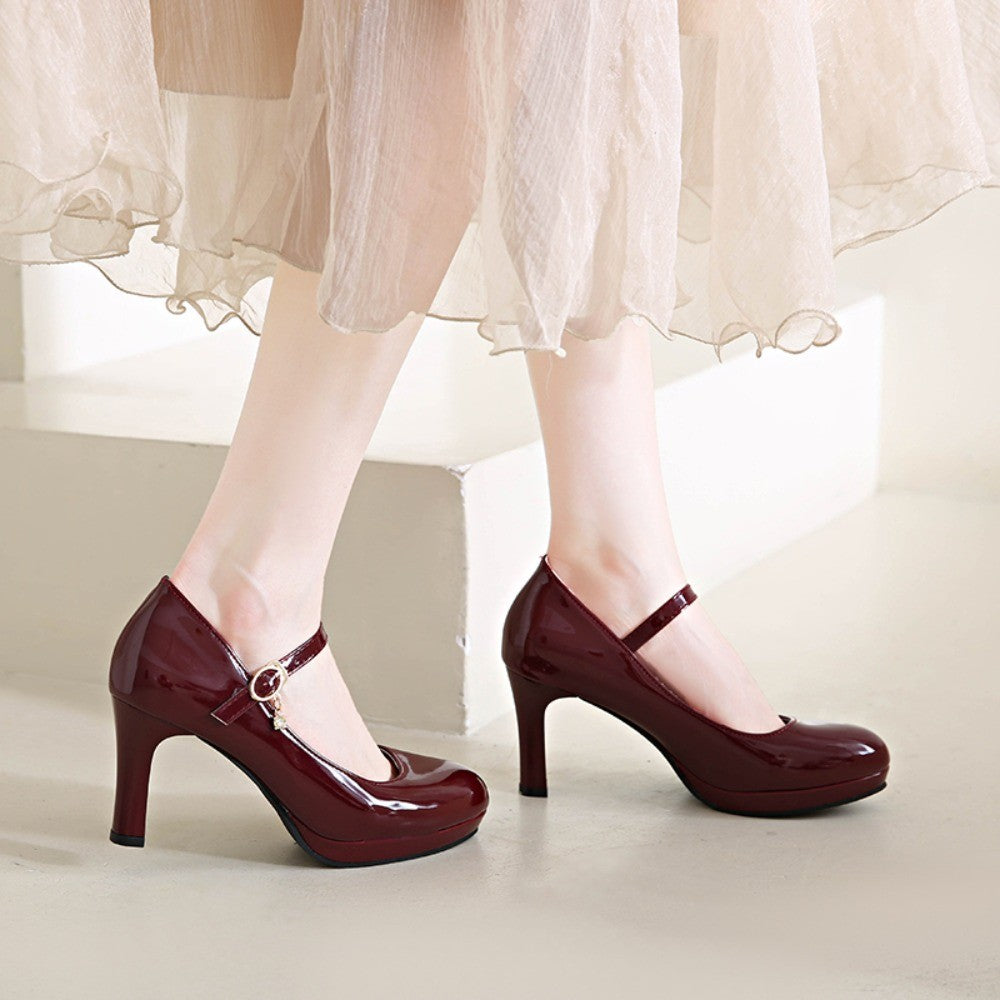 2025 Women's Black High Heels Spring Casual Shoes Women's High Heels Solid Color Wedge Shoes Plus Size High Heels Size 34-42