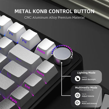 Teclado Mecânico Attack Shark X85 Bluetooth, RGB, Tri-modo 2.4G, Botões de metal, Hot-swap de todas as teclas, compatível com Win&Mac